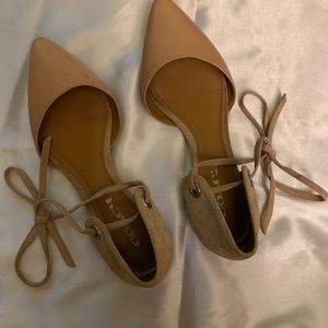 Coach suede and leather pointed to flat